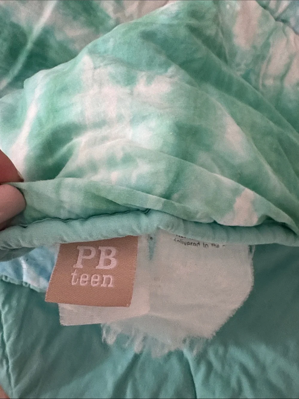 🍓POTTERY BARN TEEN blue green tye-dye Twin comforter